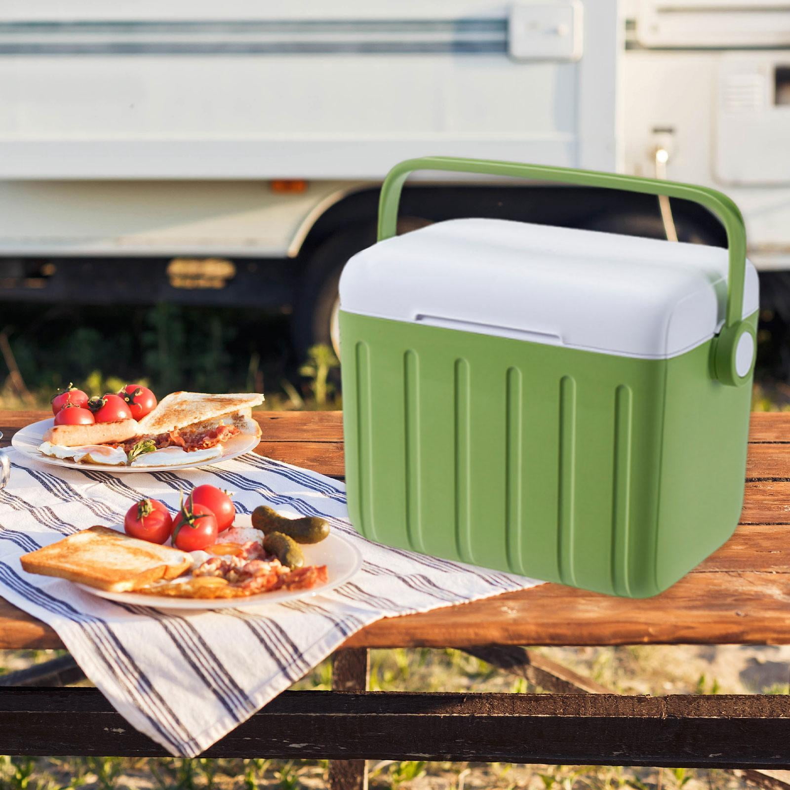 QccHieUs Cooler Box Hot/Cold Retention Cooler Ice Chest Box Storage Container for Outdoor Green