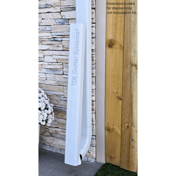 TDL Gutter Systems® White Magnetic Retention Clip with Steel 3x4" A Style Downspout Extension Hinge
