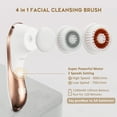 thumbnail image 2 of Facial Cleansing Brush, Electric Face Brush Scrubber Rechargeable Facial Exfoliator IPX-7 Waterproof Spin Cleanser Rotating Spa Machine for Exfoliating, Massaging and Deep Cleansing with 4 Brush Heads, 2 of 7