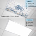 thumbnail image 4 of 4 Pack Ocean Octopus Fluorescent Light Covers for Ceiling Lights Blue Yellow Sea Star Shell Coral White Wood Grain Magnetic Ceiling Light Covers Overhead Light Filters for Office Classroom Home, 4 of 9