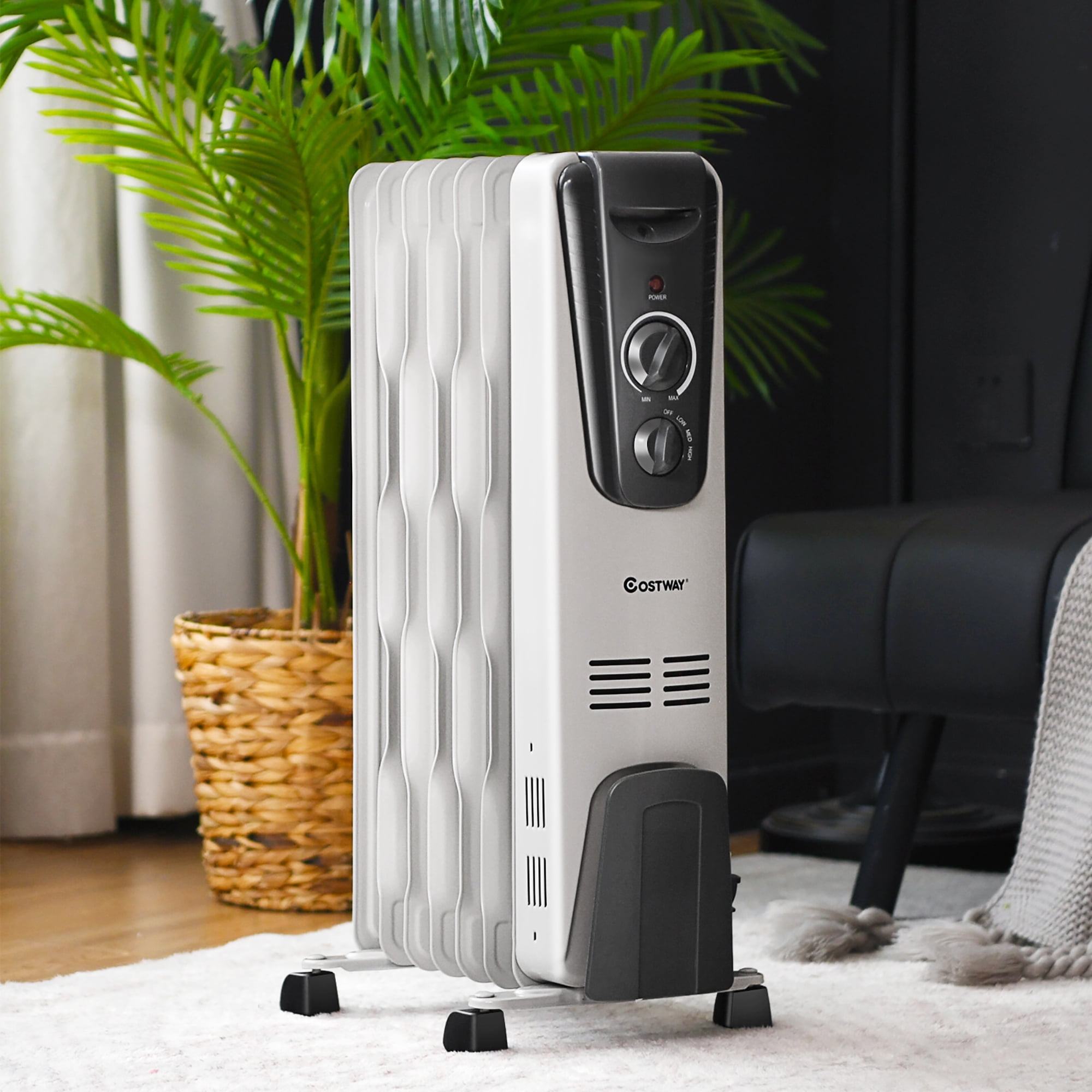 Costway 1500W Electric Oil Filled Radiator Space Heater Thermostat Room  Radiant | Walmart Canada