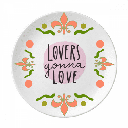 

Lovers Ganna Love Quote Style Flower Ceramics Plate Tableware Dinner Dish