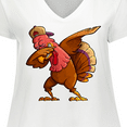 thumbnail image 4 of Inktastic Dabbing Turkey Thanksgiving Women's Plus Size V-Neck T-Shirt, 4 of 5