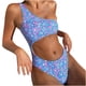 thumbnail image 1 of Conjunto de ropa de playa con estampado de bikini de una pieza con hueco floral cómodo de un solo hombro para mujer OAVQHLG3B Store lin121212, 1 of 3