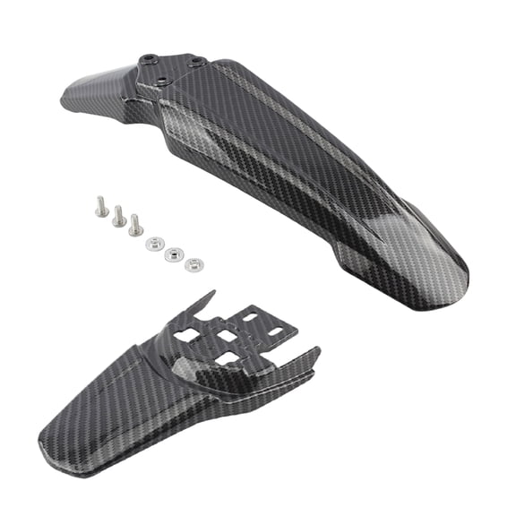 Motorcycle Kit, Carbon Fiber Pattern Light Bee Mud Guard Set, 2 Pcs Fenders with 3 Pcs Screw Fastener Kits, for Dirt Bike Off Road Riding Mud Sand Splash Protection Replacement Accessories
