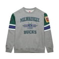 thumbnail image 2 of Men's Mitchell & Ness Heather Gray Milwaukee Bucks Hardwood Classics All Over 4.0 Pullover Sweatshirt, 2 of 7