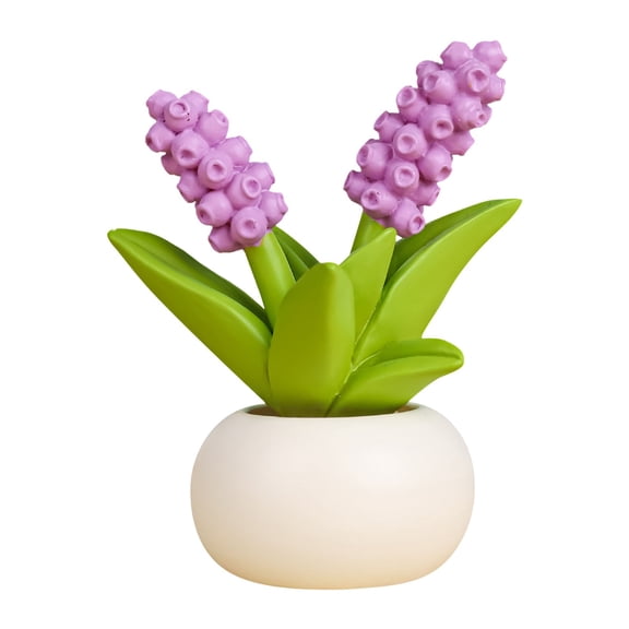 1Pc Cute Desk Accessories Mini Fake Plant, Kawaii Resin Grape Hyacinth Figurine with Smile Face Pot, Aesthetic Office Decor Cubicle Bookshelf Knick Knack