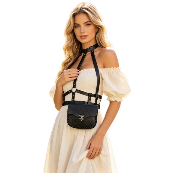 Halloween Crossbody Bags, Medieval Style Zipper Waist Purse, Elegant Secure Fanny Pack for Daily Matching