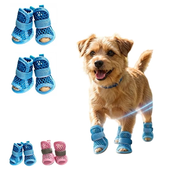 Dog Shoes for Large Small Medium Dogs, Breathable Mesh Dog Shoes for Hot Pavement, Anti-Slip Dogs Boots Paw Protectors with Non Slip Paw Protectors for Outdoor Indoor