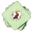thumbnail image 2 of Carolines Treasures CK4422FC Black and Tan Dachshund Green Flowers Foam Coaster Set of 4 3 1/2 x 3 1/2 multicolor, 2 of 4