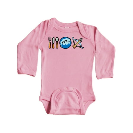 

Inktastic Eat Sleep Archery Bowhunting Gift Baby Boy or Baby Girl Long Sleeve Bodysuit