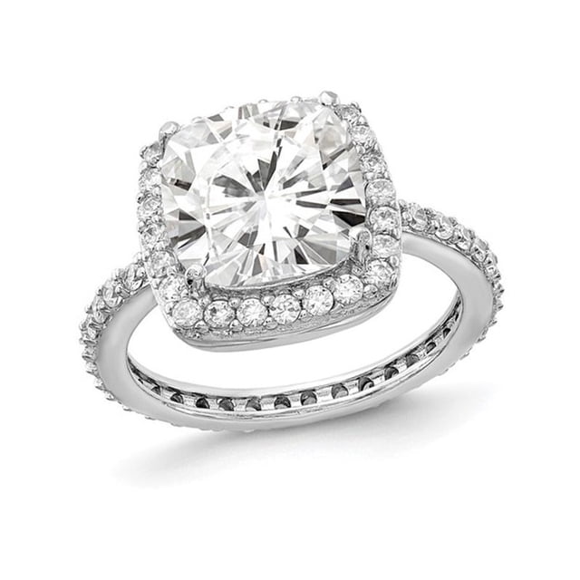 Cheryl M. Synthetic Cubic Zirconia (CZ) (CZ) Ring in Sterling Silver