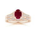 thumbnail image 5 of ANGARA Natural Aeon Vintage Inspired Oval 1 ct Ruby Solitaire Engagement Ring with Milgrain in 14K Rose Gold for Women (Size-7x5mm) | July Birthstone Jewelry for Her, 5 of 11