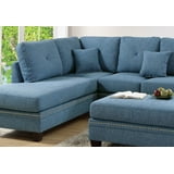 2-pcs Sectional Sofa Blue Modern Sectional Reversible Chaise Sofa ...