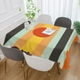 thumbnail image 2 of Yayeee Tablecloths for Rectangular Tables 54 x 54 inch Party Table Cover, Stripes and Circle, 2 of 6