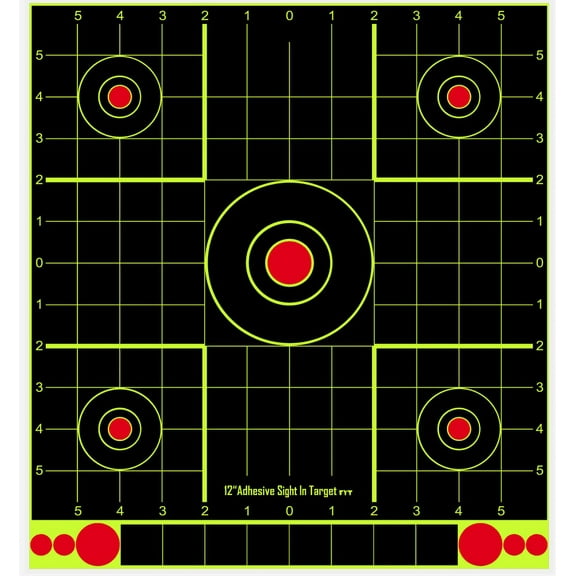 Atflbox 25pcs Splatter Adhesive Bullseye Fluorescent Yellow Shooting Target Stickers, Range BB Gun, Airsoft, Rifles (12" x 13")