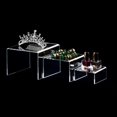 thumbnail image 4 of TOUGS Clear Acrylic Display Risers, 4-Packs Showcase Shelf for Figures, Buffets, Cupcakes and Jewelry Display Stands, with Sticky Protective Film, 4 of 7