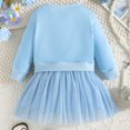 thumbnail image 4 of Sngxgn Girls 2 Piece Skirt Set Long Sleeve Knitted Sweater Pullover Top and Pleated Skirt 2 Piece Outfit(Light Blue,24M), 4 of 7