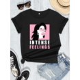 thumbnail image 2 of FIUFY Women INTENSE FEELING Short Sleeve Graphic T-Shirts Summer Casual Tee Tops, 2 of 5