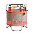 thumbnail image 3 of Nuoxin Round Trampoline for Kids with Basketball Hoop,60'' Indoor Outdoor Toddler Trampoline with Enclosure Net,Swing,Sandbag,Ring,Ocean Balls,Small Trampoline Gift for Boys Girls, 3 of 8