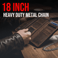 thumbnail image 7 of IBRO Motorcycle Chain Wallet for Men, 100% Natural Genuine Leather, Long Trifold RFID Blocking, Credit Card Money Organizer - Mens Trucker Biker Metal Chain Wallets Crazy Horse Brown, 7 of 7