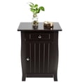 thumbnail image 6 of Ktaxon Coffee Nightstand with Drawer & Roomy Storage Cabinet Bedside End Tables for Bedroom 24.5", 6 of 6