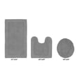 thumbnail image 3 of Better Trends Edge Gray 100% Cotton 3 Piece Bath Rug Set, 18" x 20" | 20" x 20" | 21" x 34", 3 of 5