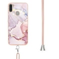 thumbnail image 3 of Allytech Galaxy A11 Case, Fashionable Marble Pattern Flexible TPU Slim Fit Heavy Duty Protection Anti-scratch Stylish Back Cover Case with Hand Strap for Samsung Galaxy A11, Pink, 3 of 4