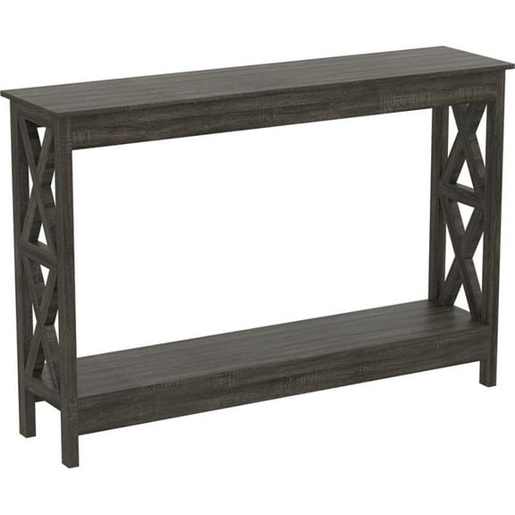 Pemberly Row Modern 47.25"L 1-Shelf Console Table in Dark Grey