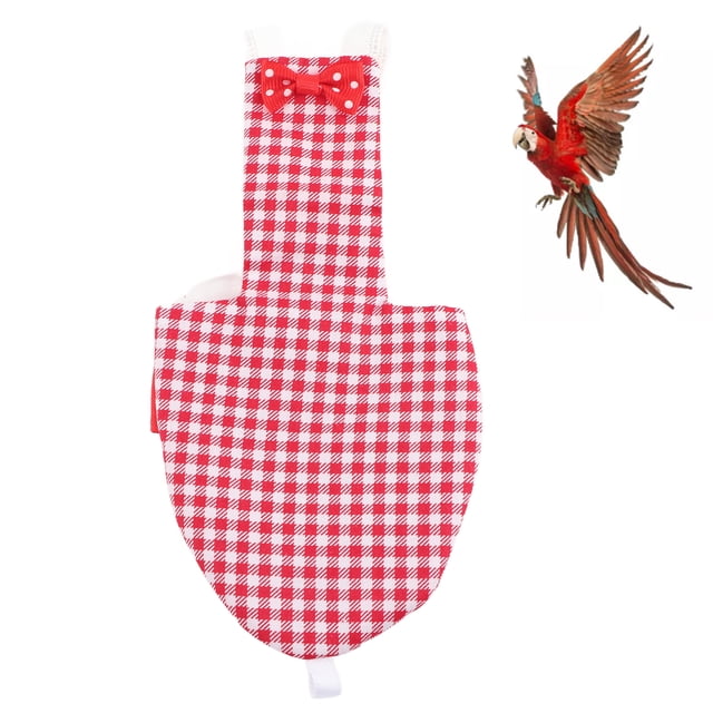 Combinaison de Pilote pour Perroquets, Design Nœud Rouge, Couche-Culotte Imperméable pour Perruche, Macaw, Bourgeons TP,S,m,L