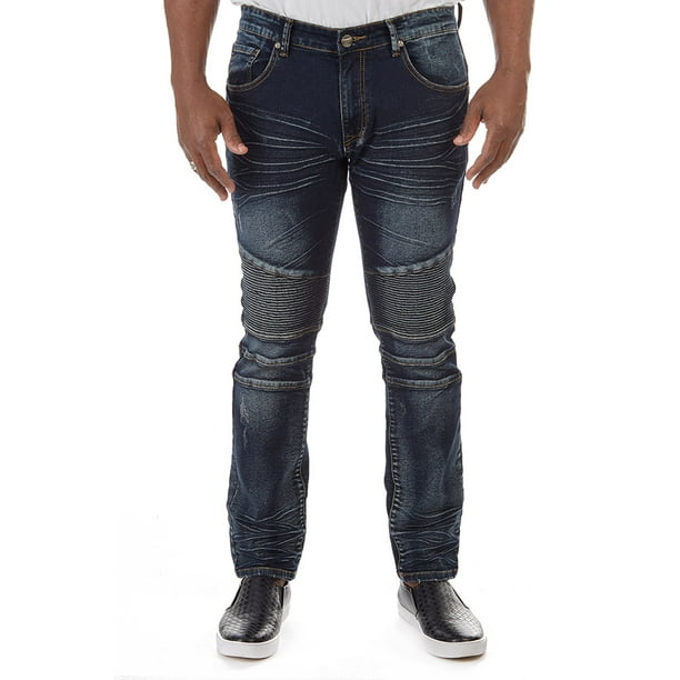 ingenieur Wiskunde Derde RAW X Men's Standard Fit Biker Jean, Comfy Flex Stretch Moto Wash Rip  Distressed Denim Jeans Pants Big & Tall - Walmart.com