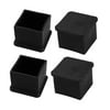 4pcs 30x30mm Black PVC Rubber Square Cabinet Leg Insert Cover Protector