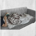 thumbnail image 6 of Vintage Soft Flannel Fleece Blanket, Classical Antique Column Roman Empire Architecture Heritage Culture Print, Cozy Plush for Indoor and Outdoor Use, 60" x 80", Burgundy and White, by Ambesonne, 6 of 6