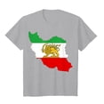 thumbnail image 4 of GEWSEY Women's Iran Lion Sword Sun Crew Neck Short Sleeve Patriotic T-Shirt (Light Gray, XXL), 4 of 6