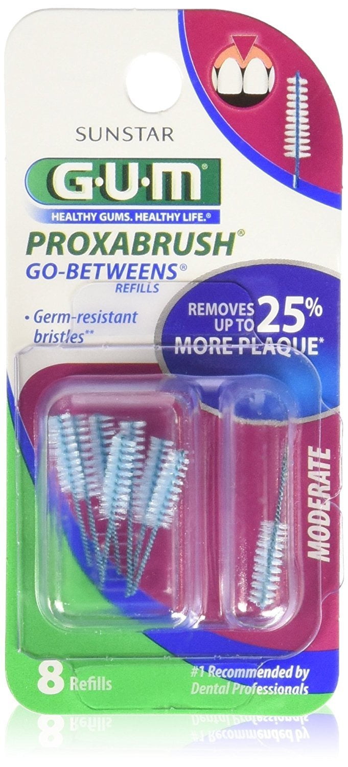 GUM Cylindrical Proxabrush Refills, 8 count