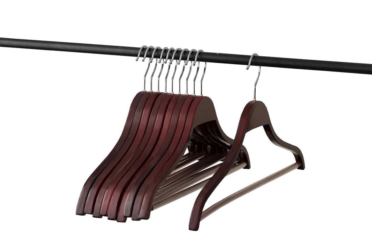 A1 Hangers wooden hangers Mahogany Set of 10 PACK High Quality clothes