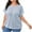 Sky Blue, variant on Jgppe Tops for Women Plus Size Summer Short Sleeve Knit Ribbed Solid Color Casual T Shirts Round Neck Blouse