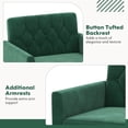 thumbnail image 5 of Modern Velvet Accent Chair with Button Tufted Back Golden Metal Legs & Foot Pads For Daily Life, 5 of 8