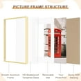 thumbnail image 4 of 16x16 Square Picture Frame, 16x16 Frame Matted to 12x12, Metal 16 x 16 Photo Frame for Wall Display,High Definition Tempered Glass, Wall Hook Included (Gold, Pack of 2), 4 of 9