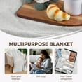 thumbnail image 6 of Superior Dobby Weave Cotton Blanket 50" x 60", All Season Bed Blankets, Throw (Non-Standard), Khaki, 6 of 11