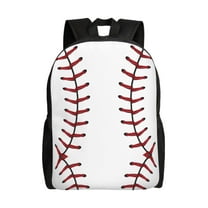 White Baseball Backpack Travel Bag For Men Women Lightweight Back Pack With Laptop Compartmen