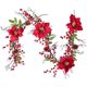 thumbnail image 1 of Corona navideña de flores de pascua de 180 cm, corona navideña de flores de pascua de bayas rojas artificiales con hojas de acebo y piña para chimenea, escalera, mesa de comedor, 1 of 5