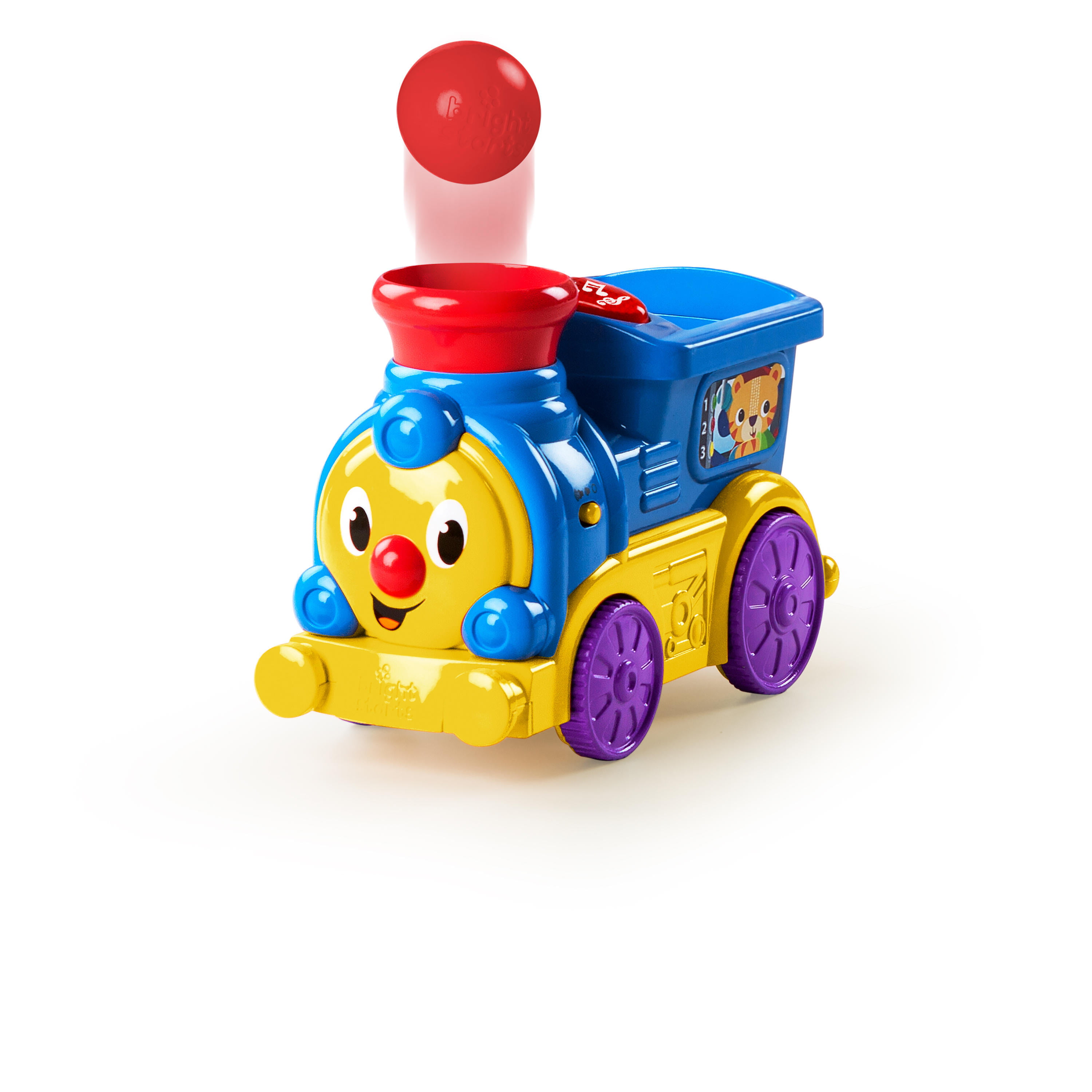 Ages 6 months Bright Starts Roll & Pop Train Toy Ball Popper Musical Activity 