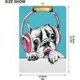 thumbnail image 2 of FMSHPON French Bulldog Pink phones Blue Clipboard Hardboard Wood Nursing Clip Board and Pull for Standard A4 Letter 13x9 inches, 2 of 7