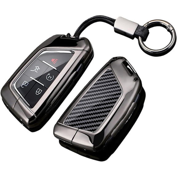 Keychain Key Fob Cover Holder, Suitable for 4 5 6 Button Cadillac Lyriq Optiq Vistiq Escalade CT4 CT5 CT6 CTS ATS XT4 2024-2026 Car Remote Key Protector