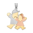 thumbnail image 1 of FB Jewels 14K Tri Color Gold Big Boy & Little Girl Engravable Charm, 1 of 4