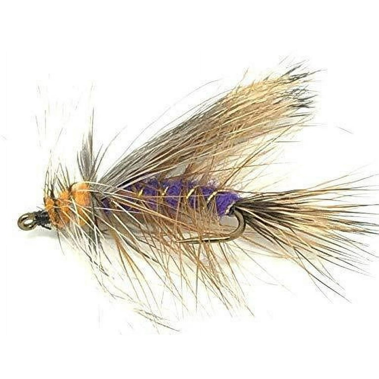 Feeder Creek Fly Fishing Assortment Stimulator Dry Flies for Trout and  Other Freshwater Fish - 36 Hand Tied Flies in Sizes 12,14,16 (3 of Each  Size) Yellow, Orange, Black, Green, Purple an 