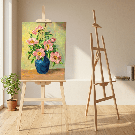 Wooden Easel Stand, Adjustable Folding Easel for Painting, Drawing, Canvas up to 42", Wedding Sign and Poster Display