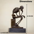 thumbnail image 2 of 6" Abstract Thinker Sculpture - Rodin The Thinker  Art Bronze Statue for Home or Office Halloween Decorations, 2 of 9