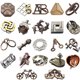 thumbnail image 2 of Rompecabezas mágico aguja dorada herradura cerradura cuadrada desbloquear cerradura Luban quemar cerebro cerradura Kong Ming cadena triangular alto coeficiente intelectual tomar cosas, 2 of 6